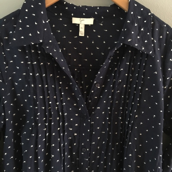 🌱J O I E || Textured Polka Dot Popover Blouse - Picture 2 of 8